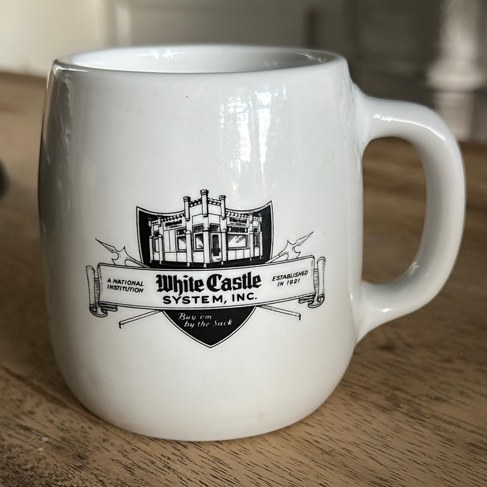 Vintage WHiTE CASTlE ceramic coffee mug 1960’s collectible
